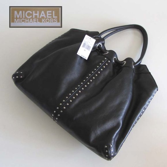NWT MICHAEL KORS Astor studded large ring tote shoulder bag - Picture 1 of 9